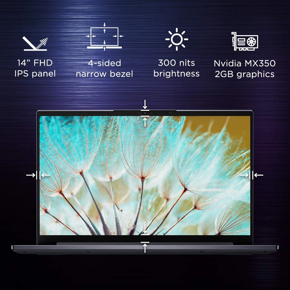 Lenovo Yoga Slim 7i 82A1009LIN - 10th Gen Intel Core i5 14 inch Full HD IPS Thin and Light Laptop (8GB/512GB SSD/Windows 10/MS Office 2019/NVIDIA MX350 2GB GDDR5 Graphics/Slate Grey/1.55Kg),-2