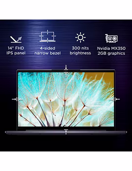 Lenovo Yoga Slim 7i - 82A1009KIN - 10th Gen Intel Core i7 14 inch Full HD IPS Thin and Light Laptop (8GB/512GB SSD/Windows 10/MS Office 2019/NVIDIA MX350 2GB GDDR5 Graphics/Slate Grey/1.55Kg),-2-sm