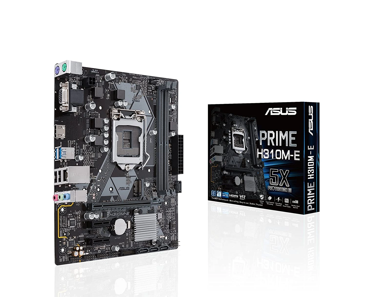 ASUS Prime H310M-E LGA1151 (300 Series) DDR4 HDMI VGA mATX Motherboard (PRIME H310M-E)-ASUS-H310M-E