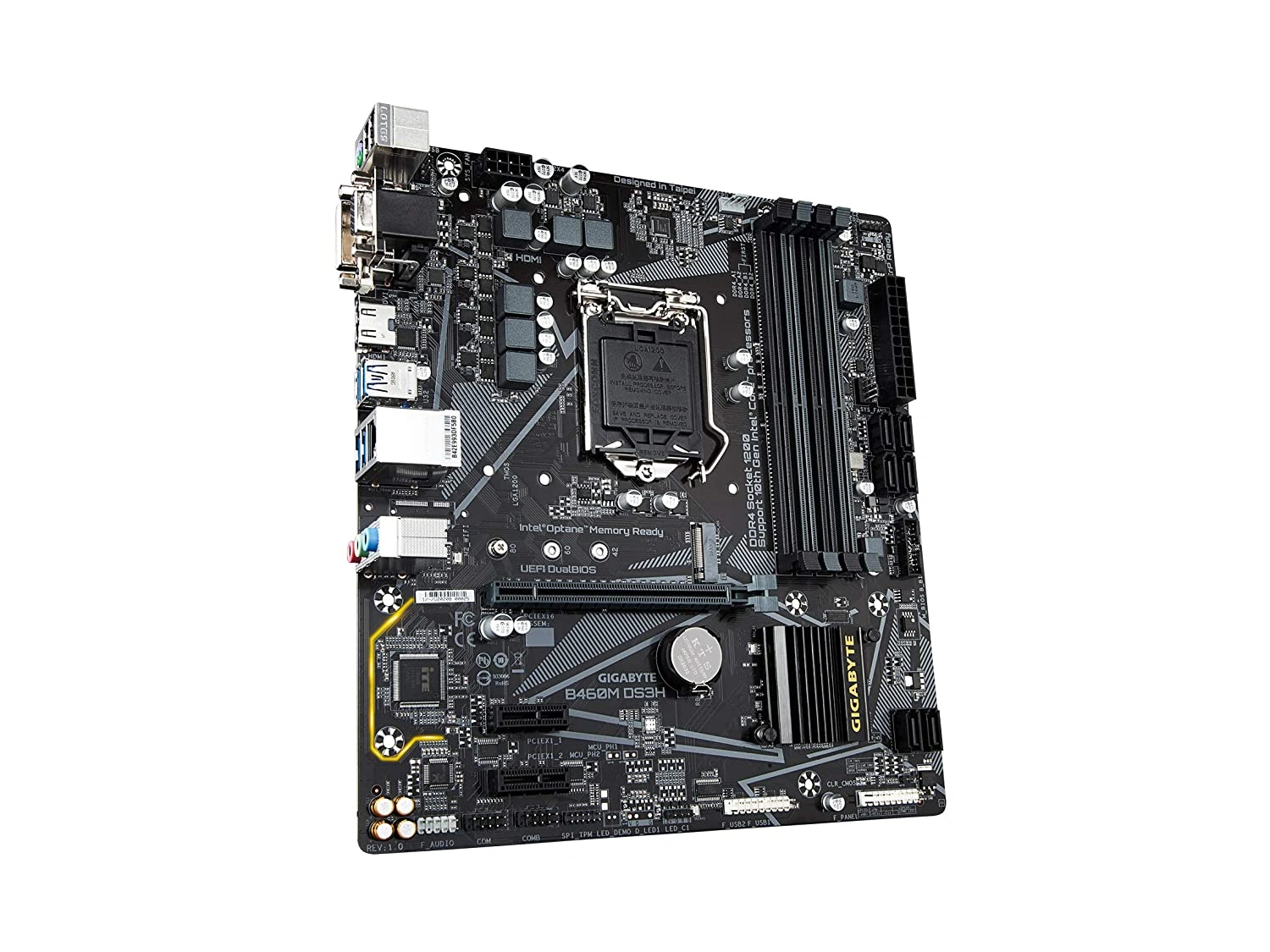 GIGABYTE B460M DS3H Ultra Durable Motherboard with GIGABYTE 8118 Gaming LAN, PCIe Gen3 x4 M.2, 7 Colors RGB LED Strips Support-2