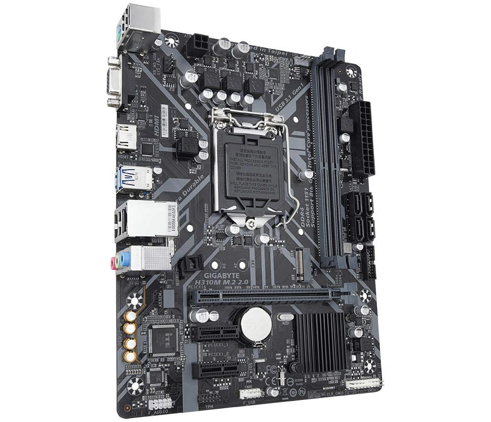 GIGABYTE H310M M.2 2.0 Ultra Durable Motherboard with GIGABYTE 8118 Gaming LAN, PCIe Gen2 x2 M.2, HDMI 1.4, D-Sub Ports for Multiple Display-2