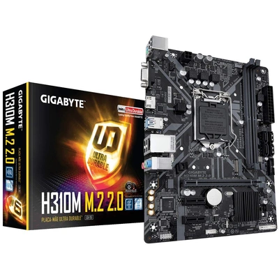 GIGABYTE H310M M.2 2.0 Ultra Durable Motherboard with GIGABYTE 8118 Gaming LAN, PCIe Gen2 x2 M.2, HDMI 1.4, D-Sub Ports for Multiple Display