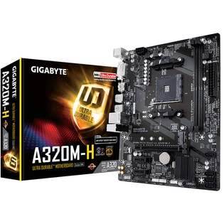 Gigabyte GA-A320M-H Ultra Durable AMD AM4 Motherboard with Hybrid Digital VRM Solution, NVMe PCIe 3.0 x4 22110 M.2, Realtek GbE LAN with cFosSpeed