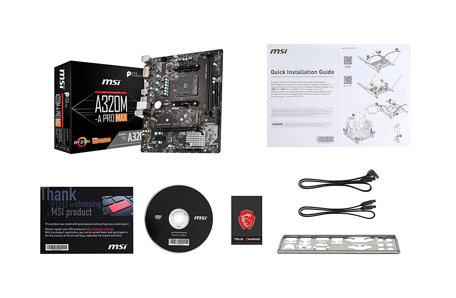 MSI A320M-A PRO MAX AMD AM4 Socket m-ATX Motherboard for Ryzen 1st 2nd 3rd Gen A-Series Athlon X4 Desktop Processors-5