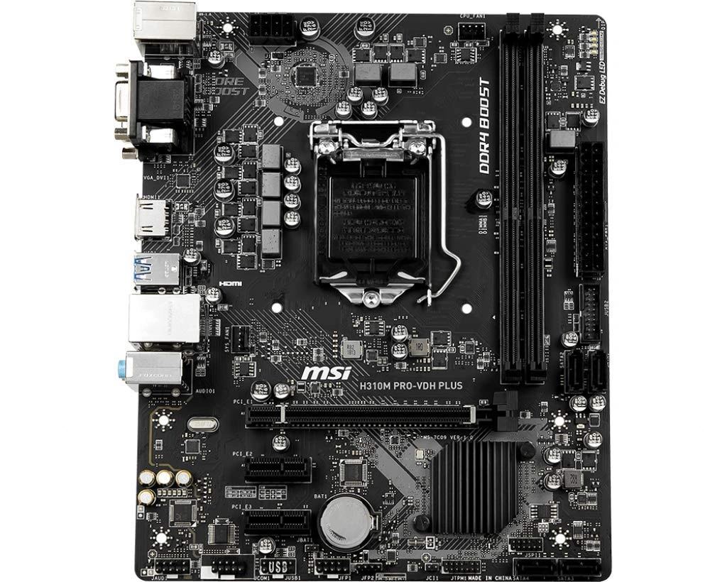 MSI H310M PRO-VDH Plus for 9th Gen / 8th Gen Intel® Core™ / Pentium® Gold/Celeron® Processors for LGA 1151 Socket (D-Sub DVI HDMI Onboard Graphics Micro ATX Motherboard)-1