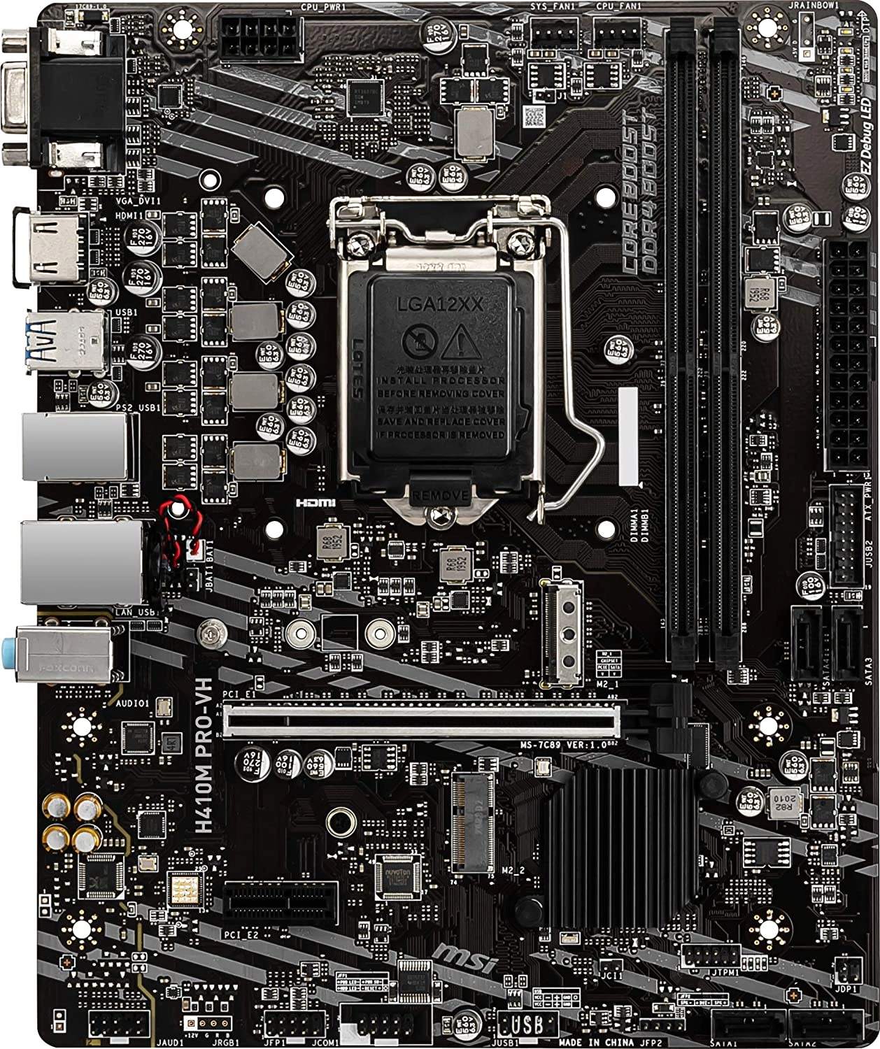 MSI H410M PRO-VH mATX Motherboard (10th Gen Intel Core, LGA 1200 Socket, DDR4, USB 3.2 Gen 1, Intel Gigabit LAN, VGA/HDMI)-1