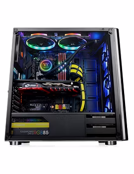 Thermaltake V200 Tempered Glass RGB Edition 12V MB Sync Capable ATX Mid-Tower Chassis with 3 120mm 12V RGB Fan + 1 Black 120mm Rear Fan Pre-Installed CA-1K8-00M1WN-01-Thermaltake-V200-RGB-sm