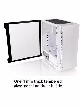Thermaltake H200 Tempered Glass Snow Edition RGB Light Strip ATX Mid Tower Case with One 120mm Rear Fan Pre-Installed CA-1M3-00M6WN-00-5-sm