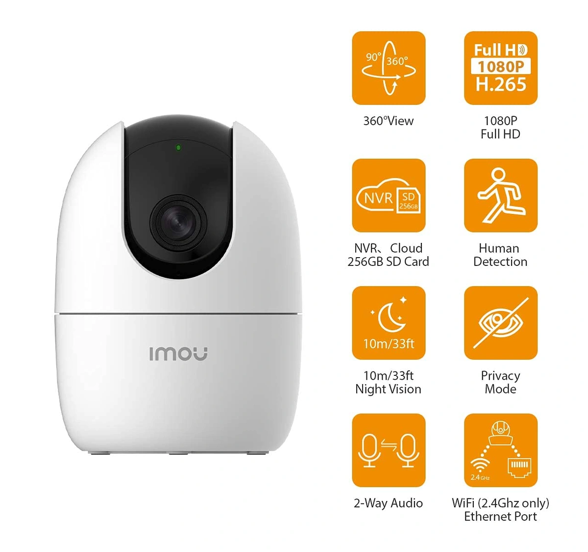 IMOU Ranger 2C-D Indoor Security Camera 1080p WiFi Camera 360 Night Vision