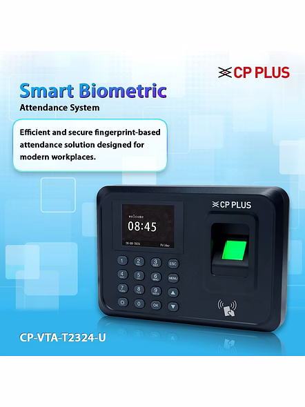 CP PLUS Fingerprint Time and Attendance Machine for Small Businesses - Biometric System with 1000 User Capacity CP-VTA-T2324-U-1