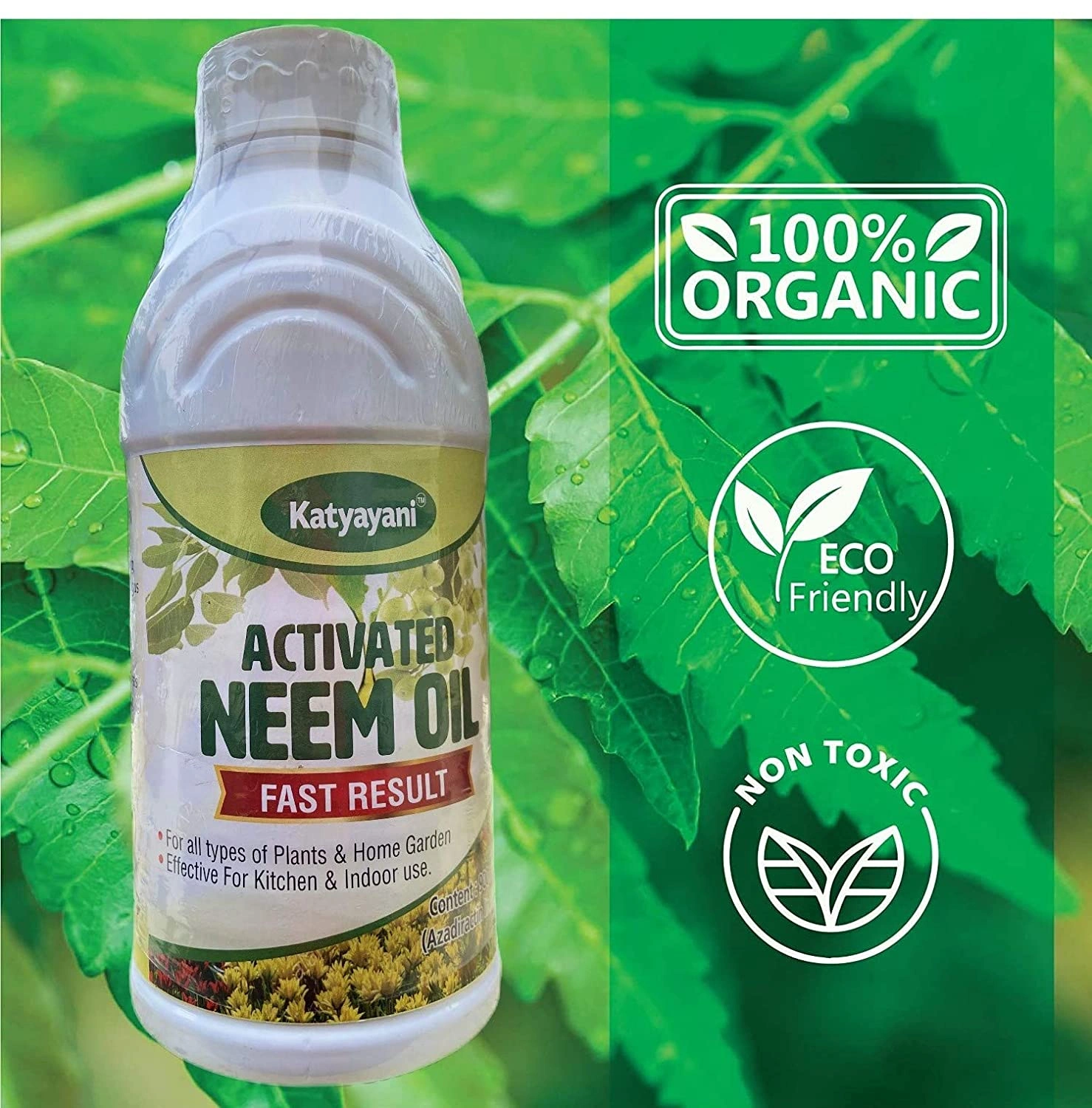 Katyayani Activated Neem Oil for Plants Garden Kitchen Insect Spray Pest Control Organic Azadirachtin Pesticide Fast Results-2