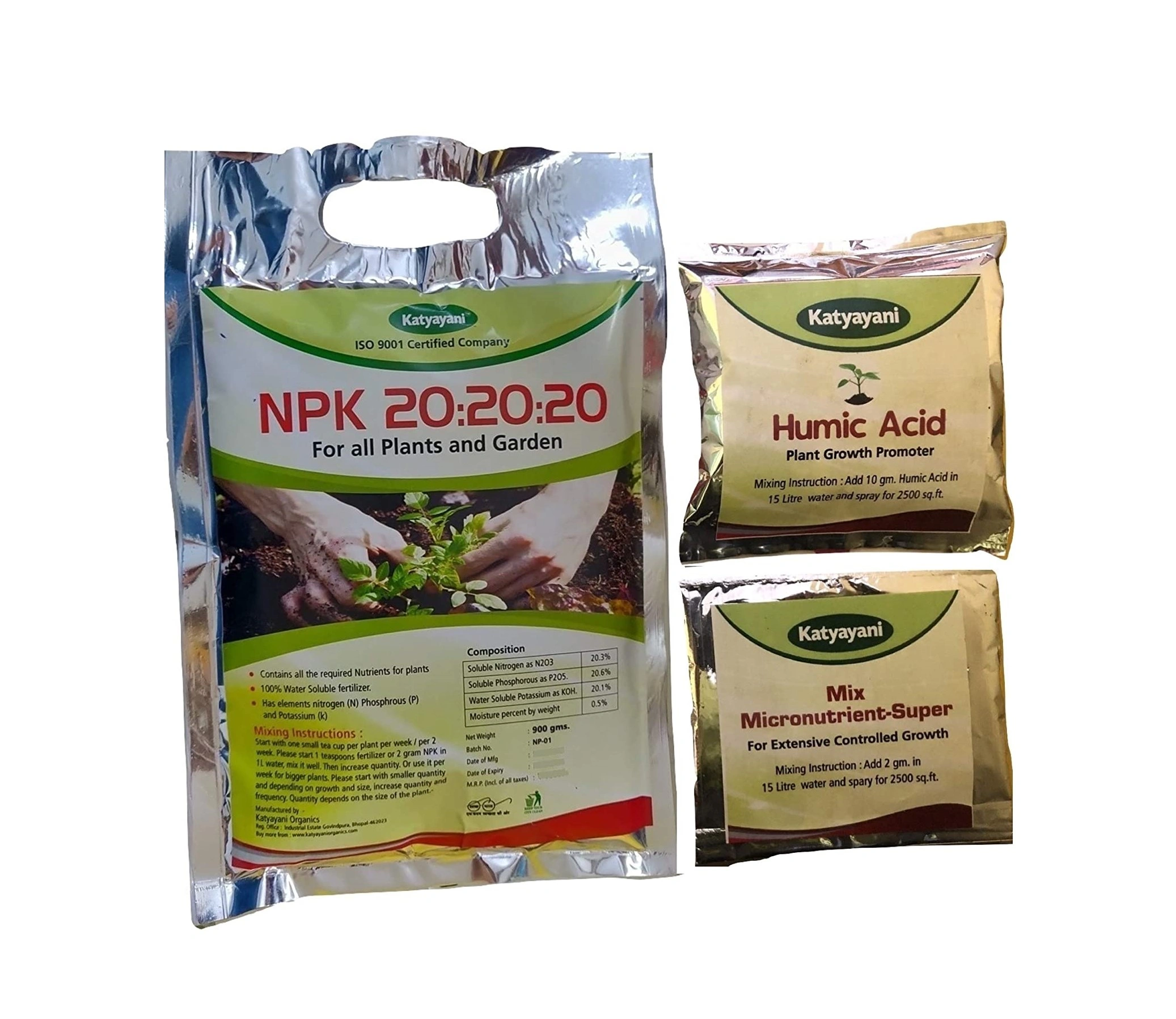 NPK 20 20 20 Fertilizer With 2 Sample -Mix Micronutrients And Organic Humic Acid-11376218