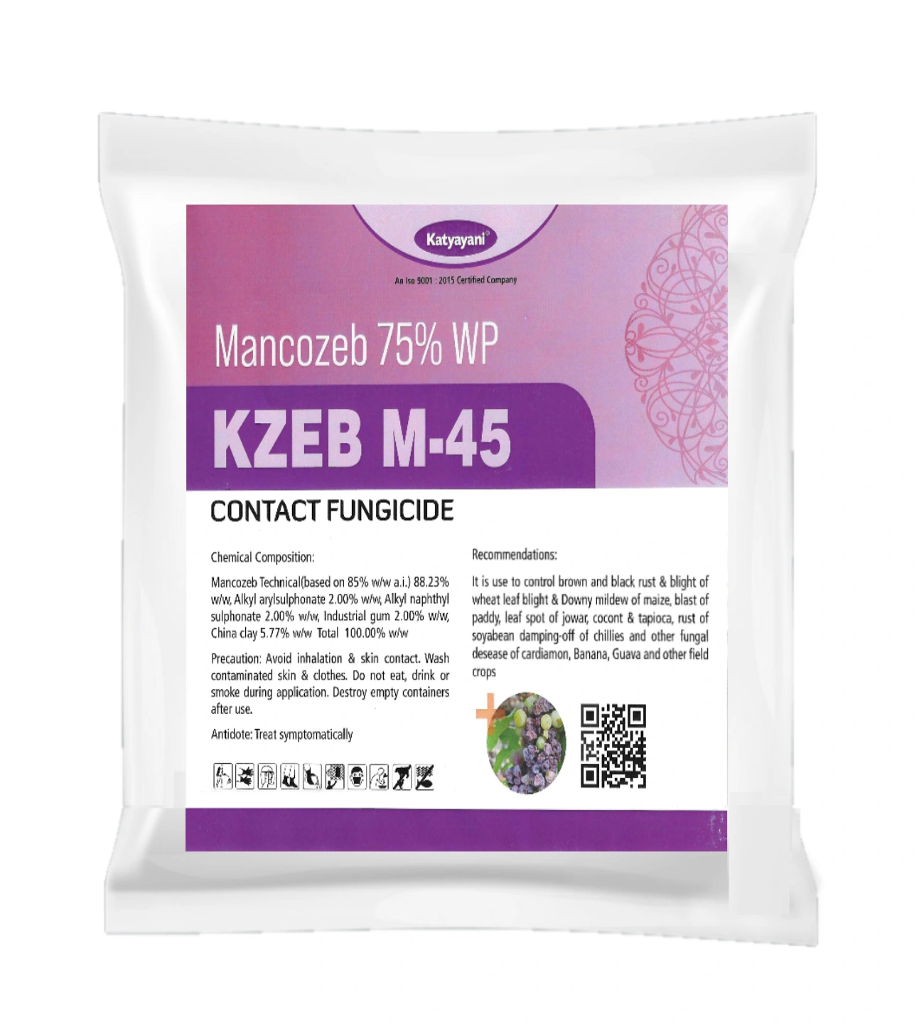 Katyayani KZEB M 45 Mancozeb 75% WP Contact Fungicide Spray for all Plants  home garden and Agriculture use broad spectrum Disease Control.-11378466