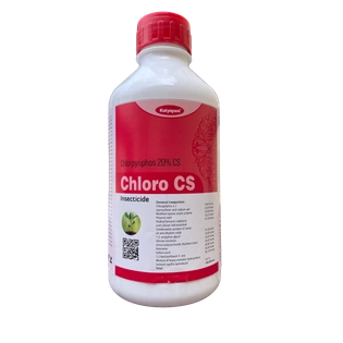 Chlorpyriphos 20% is recommended for the control of Hispa, leaf roller, stem borer, whorl maggot, aphids, cutworm, Bihar hairy caterpillar, black bug, perilla, whitefly, jassids, pink bollworm etc..