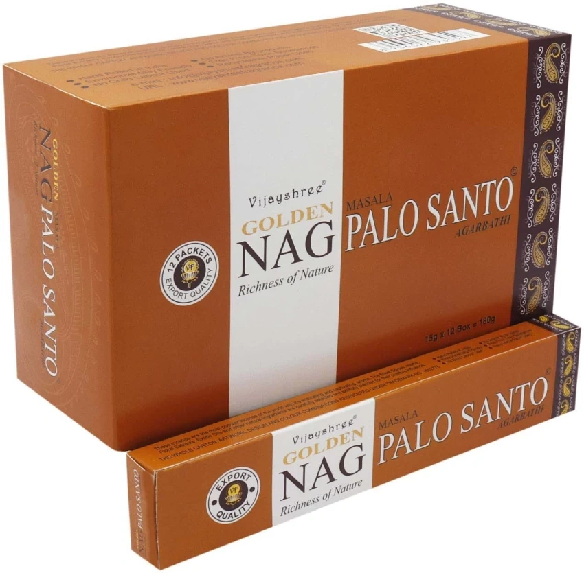 Vijayshree Golden Nag Palo Santo Masala Agarbatti 15gm x 12 Small Boxes-12311852