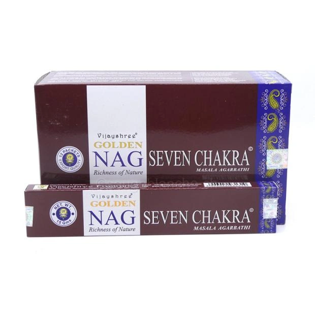 Vijayshree Golden Nag Seven Chakra Masala Agarbatti 15gm x 12 Small Boxes-12312076