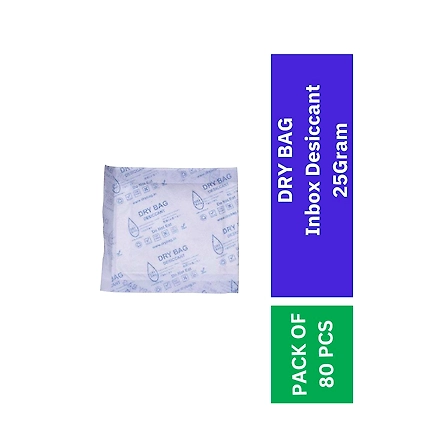 DRY BAG Inbox Desiccant 25Gram, Calcium Chloride Based pouches and Dehumidifiers, Moisture Absorber (Pack of 80pcs)-1