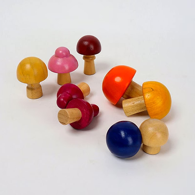 numobel-toys-waldorf-pretend play-mushrooms-set of 11