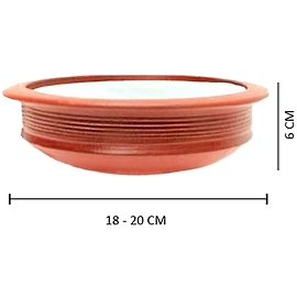 KHAMBABA Clay Pots Handi/ Kadai 1, 2 & 3 Litre Combo for Cooking and Serving Handi 1 L, 2 L, 3 L  (Earthenware)