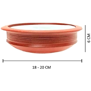 KHAMBABA Clay Pots Handi/ Kadai 1, 2 & 3 Litre Combo for Cooking and Serving Handi 1 L, 2 L, 3 L  (Earthenware)