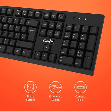 Artis WK60 Wireless Keyboard &amp; WM60 Wireless Mouse Combo(Black)-3