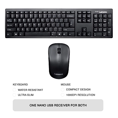 Lenovo 100 Wireless Keyboard &amp; Mouse Combo-2