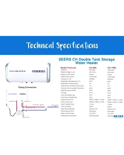 SEERS CH100L Double Tank Storage Water Heater-9