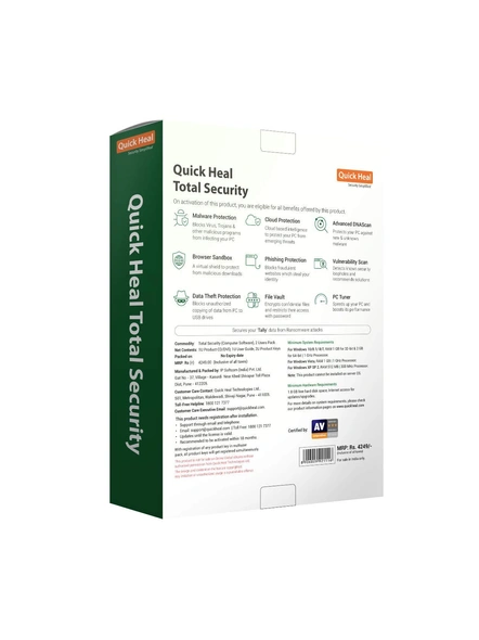 Quick Heal Total Security Latest Version - 2 PCs, 3 Years (DVD)-1