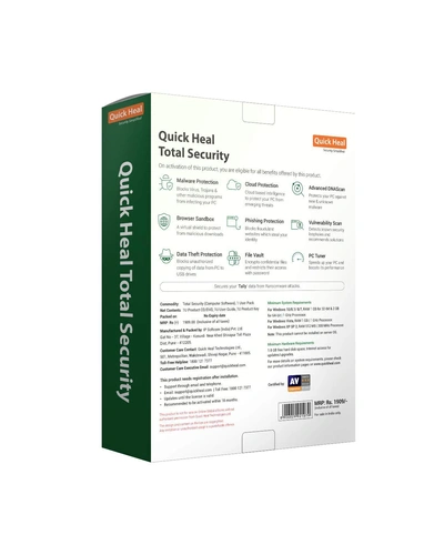 Quick Heal Total Security Latest Version - 1 PC, 1 Year (DVD)-1