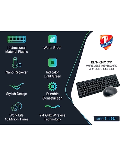 Elista KMC 751 Wireless Keyboard &amp; Mouse Combo-1