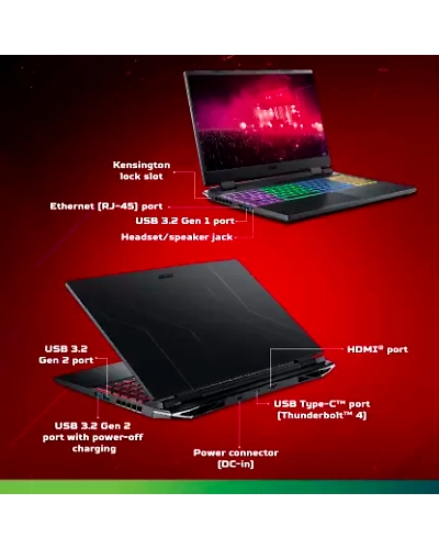 Acer Nitro 5 (2024) AMD Ryzen 5 Hexa Core 7535HS - (8 GB/512 GB SSD/Windows 11 Home/4 GB Graphics/NVIDIA GeForce RTX 3050) AN515-47 Gaming Laptop  (15.6 Inch, Obsidian Black, 2.5 Kg)-1