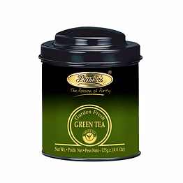 premier's tea limited darjeeling green tea in round metal caddy - 125gms