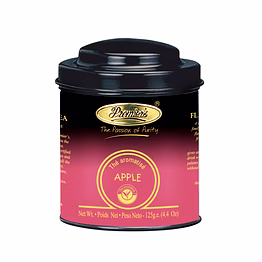 premier's tea limited apple flavoured tea in round metal caddy - 125gms