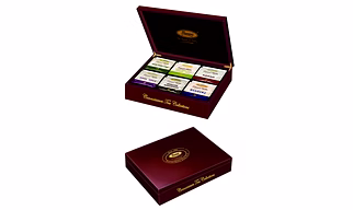 6 Chamber Wooden Gift Box with Assorted Tea Bags 
