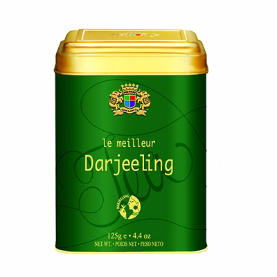 premier's tea limited pure darjeeling black tea in elegant square metal caddy pms - 125gms