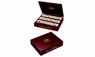 12 Chamber Wooden Gift Box with assorted Tea Bags 
