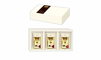White Board Gift Box Set with biodegradable tea bags in elegant metal caddies 
