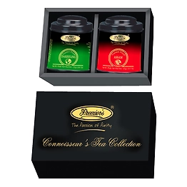 Premier's Tea Limited Gift Box Set with Assorted Whole Leaf Tea in Designer Metal Caddies
