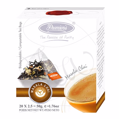 premier's tea limited ptntwc masala chai - 20 tea bags /box