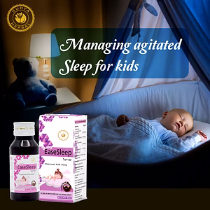 HerbRoot Surya Herbal Baby EaseSleep Syrup, Improves Kids Sleep, Chocolate Flavored, 60ml