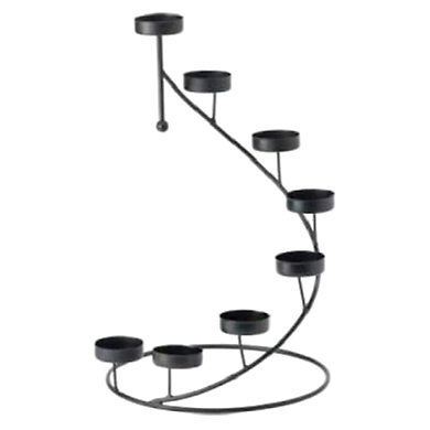 Metal Table Top Black Designer Candle Stand, for Decoration-6387584