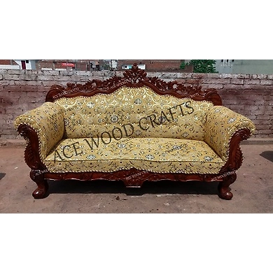 Ace Wood Crafts Classic Sofa Set 7 Seater Teak Wood-SOFAST13