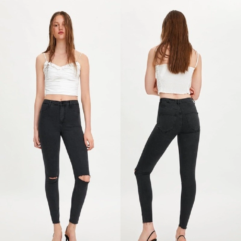 Malachi Women's High Waist  Skinny Jeans-Dark Grey-24-2