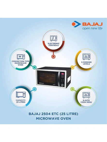 Bajaj 2504 ETC Microwave Oven-25 litres-1 year warranty-Convection-1