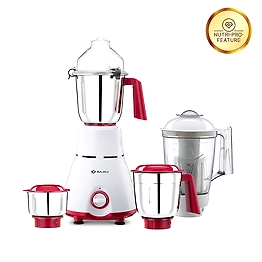 Bajaj GX 4701 800 Watts Mixer Grinder with 4 Jars (White & Red)