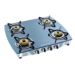 Bajaj CGX 10 Glass Top 4 Burner Black Gas Stove/Cooktop