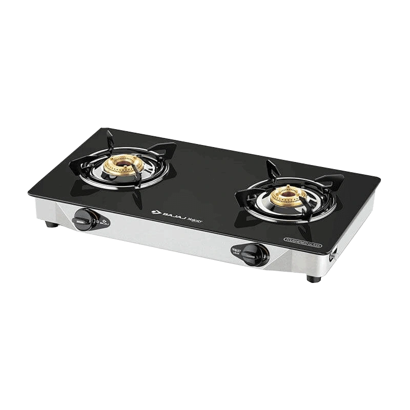 Bajaj 2 burner glass top gas online stove price