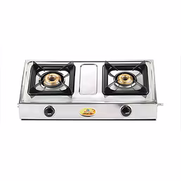 Bajaj Popular Eco 2 Burner Stainless Steel Gas Stove – Reliable &amp; Durable Cooking Solution