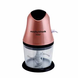 morphy richards 300-watt electric chopper – rose gold | 840ml bowl | 4-blade system | whisking attachment | 2-year warranty