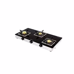 Bajaj Cooktop 3 burner glasstop 3BJGS7 with Square Pan Support